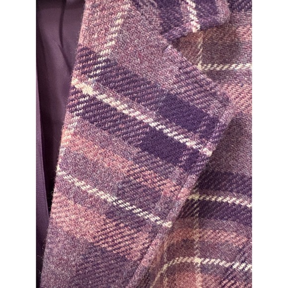 Vintage Chadwick's Wool Blazer Womens Sz 14 Boston Purple Plaid Preppy - Picture 2 of 14
